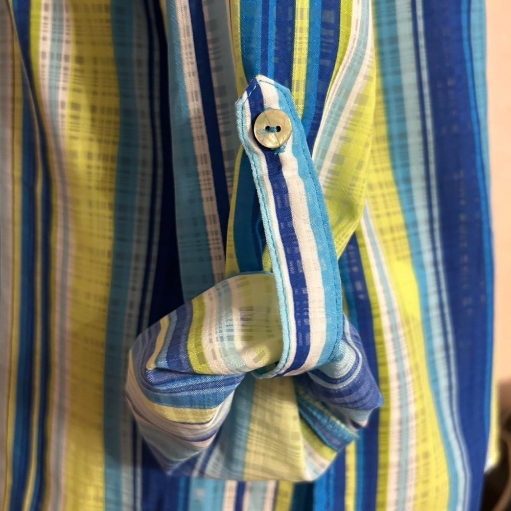 Kim Rogers Colorful Striped Button-Up Shirt - Picture 5 of 7